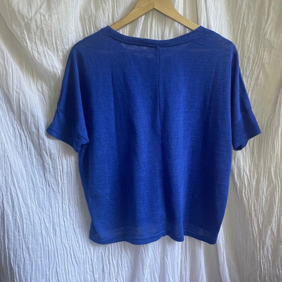 Divided Blue Slub Short Sleeve Crop Top, XS (runs LARGE) - Picture 6 of 10
